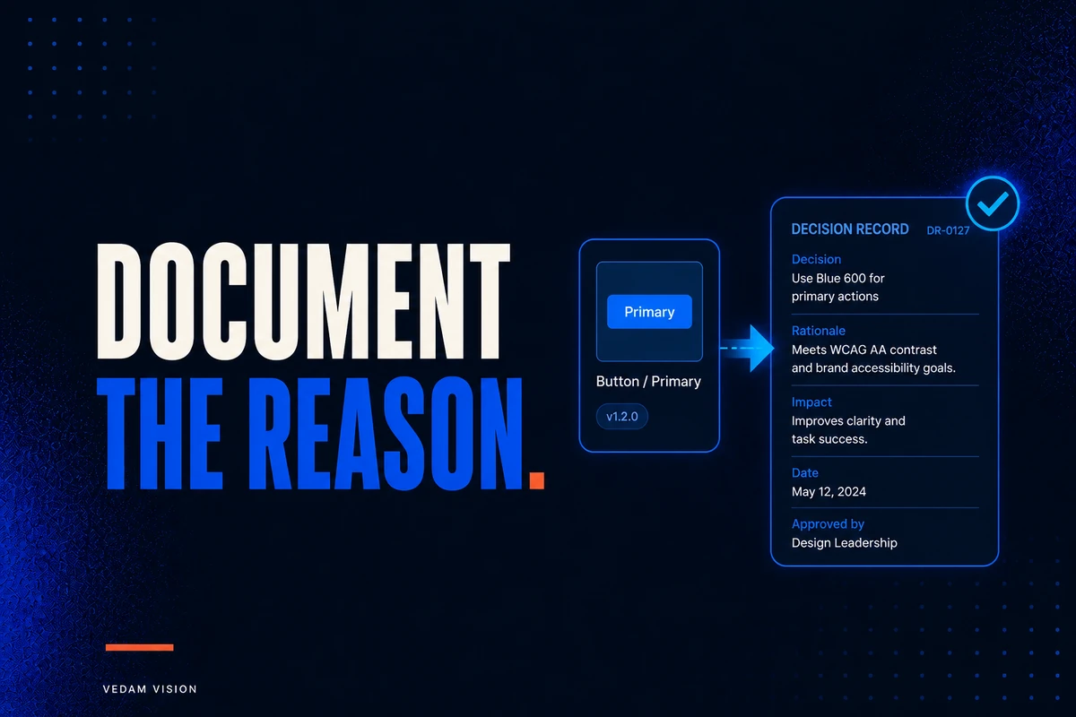 A usable design system documents decisions, not only components