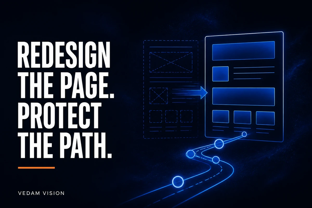 A website redesign checklist that protects working conversion paths - Blog | Vedam Vision