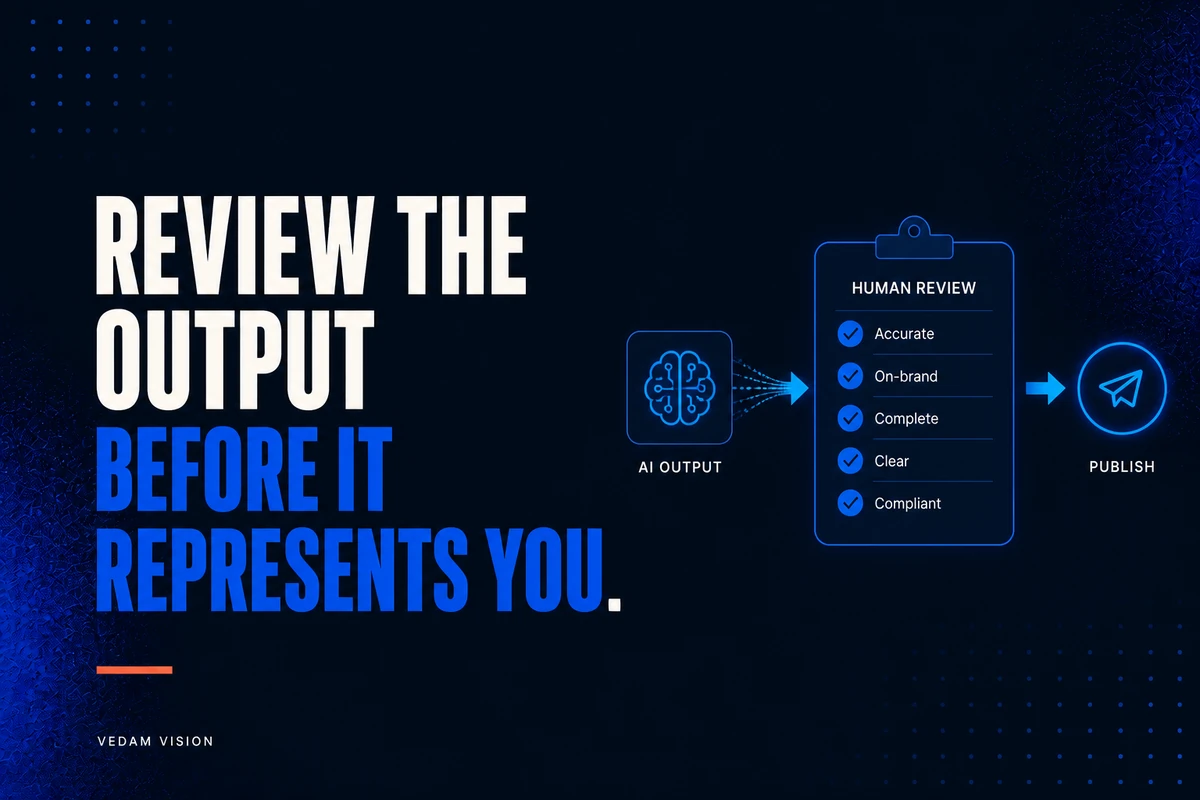 An AI Output Review Checklist for Marketing, Operations, and Client Work - Blog | Vedam Vision