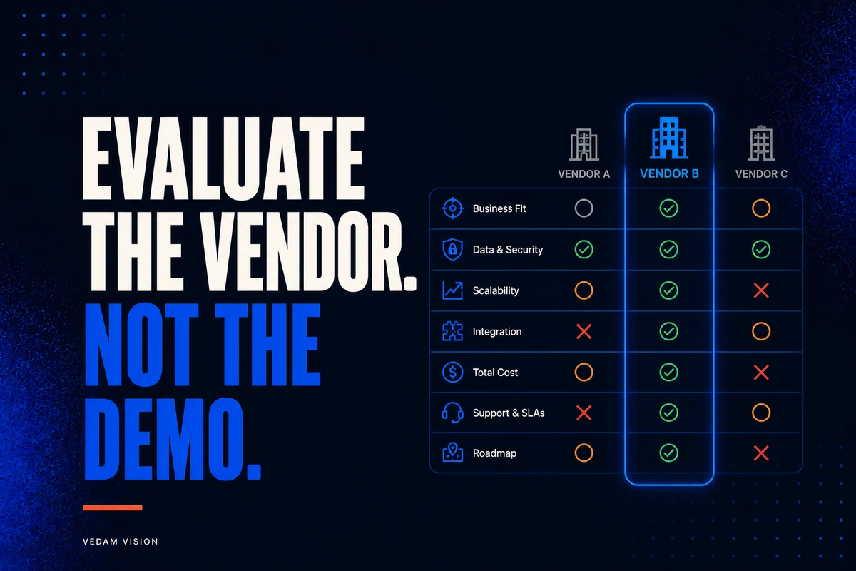 An AI Vendor Evaluation Checklist for Owners Who Need Clarity Before Purchase - Blog | Vedam Vision