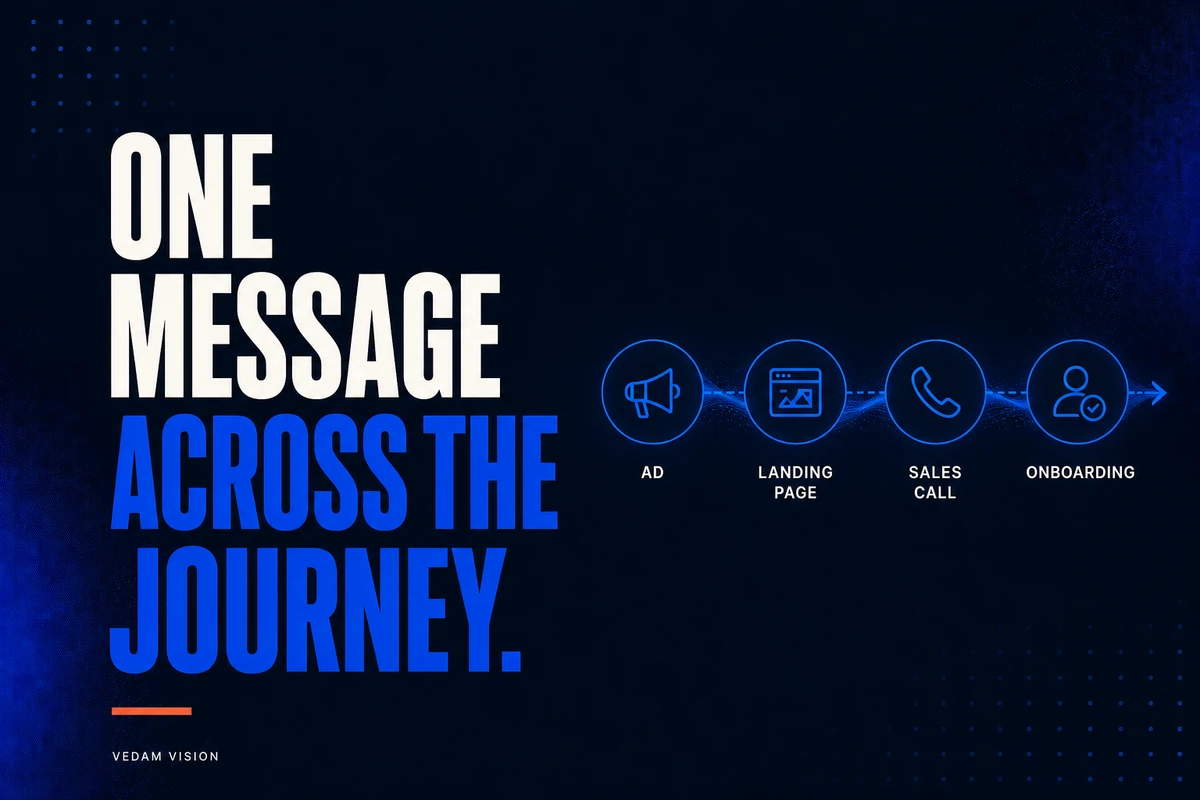 Build one message system for ad, landing page, sales call, and follow-up