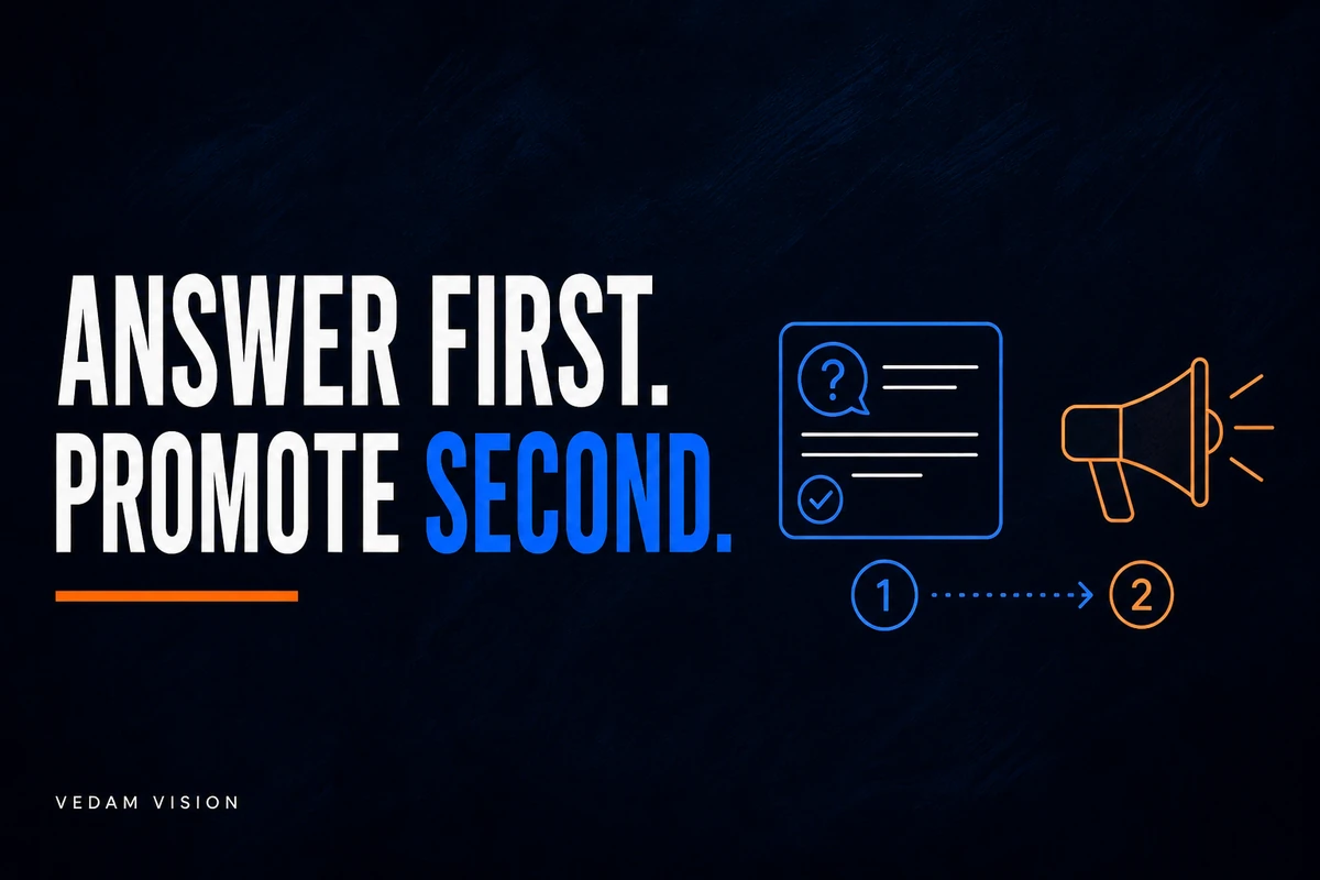 How to Write Helpful Blog Posts That Answer the Question Before Promoting the Service | Vedam Vision