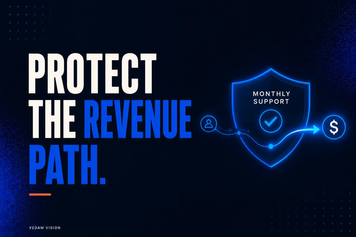 Monthly web support should protect revenue paths, not count random tasks