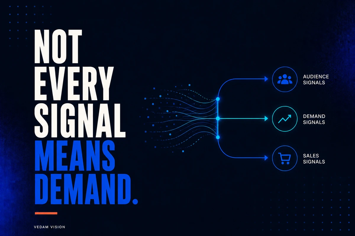 Separate audience signals, demand signals, and sales signals