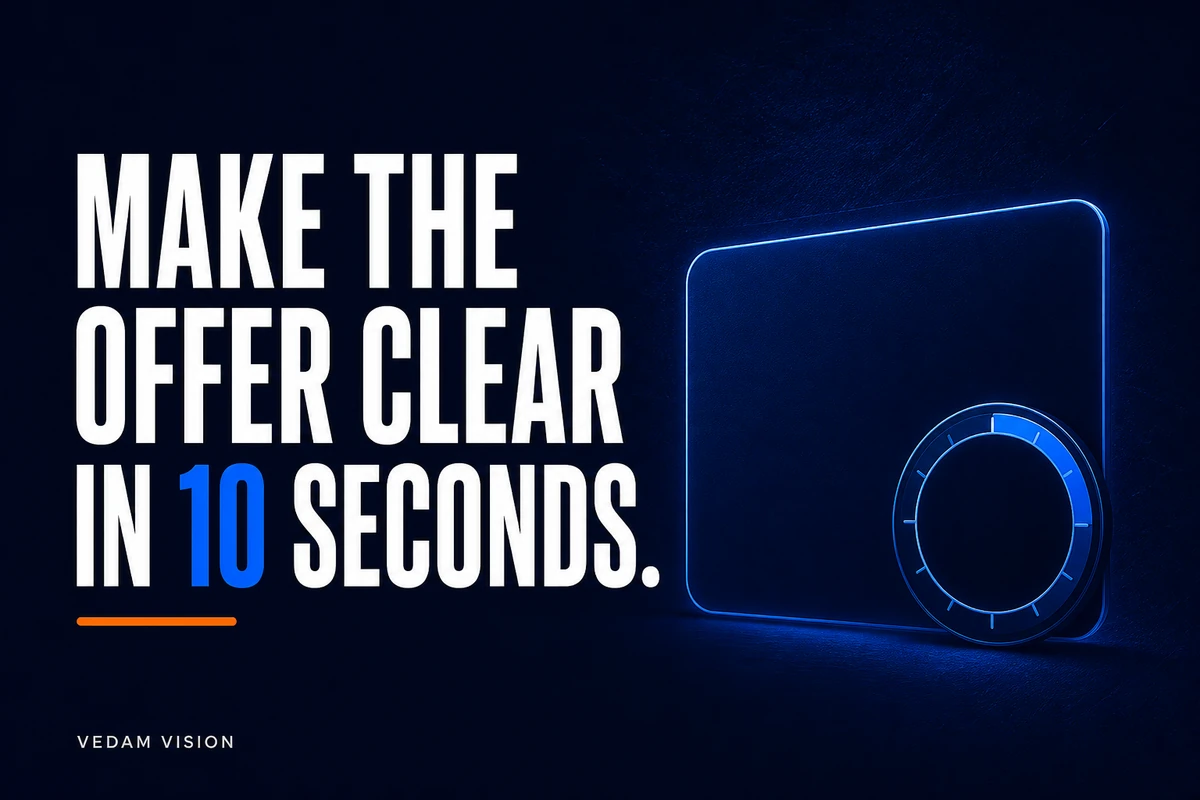 What a service-business homepage should say in its first 10 seconds - Blog | Vedam Vision